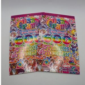 Lisa‎ Frank 600+ Sticker Book Set 2 Rainbow Unicorn Panda Leopard 5 Sheets Per